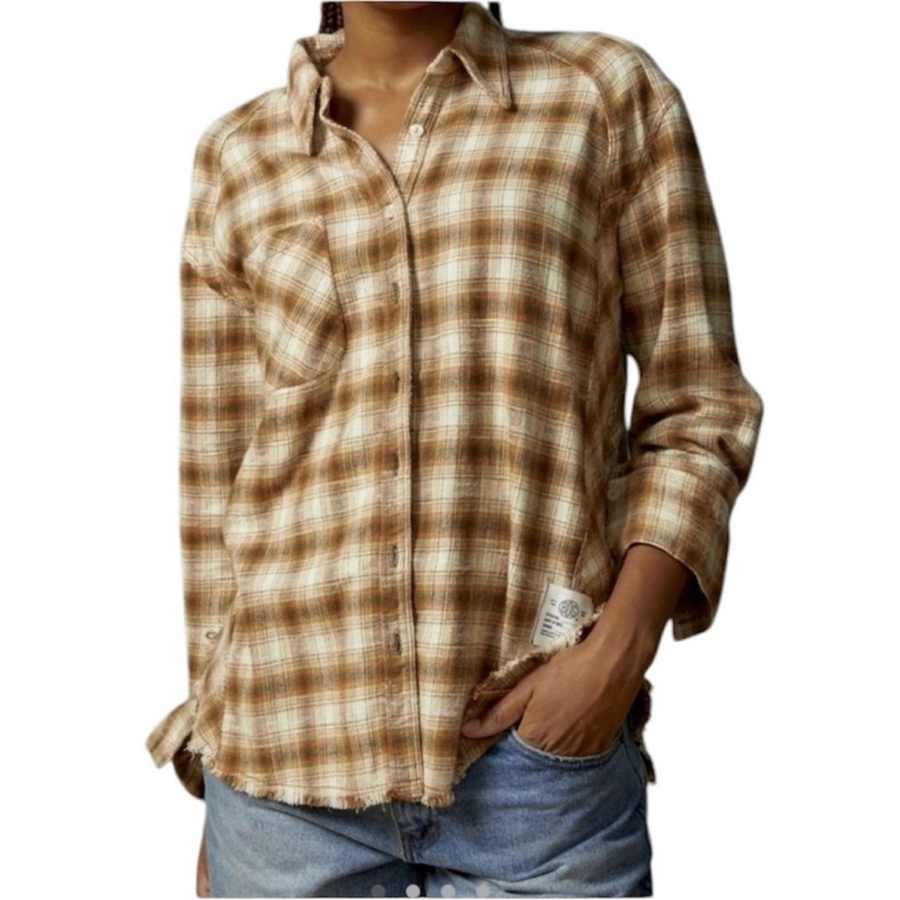 BDG / Urban Outfitters Brixton Distressed Flannel Shirt Brown Size XS